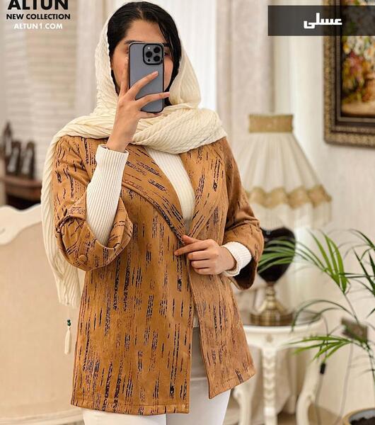 عکس مدل مانتو کتی با پارچه غواصی