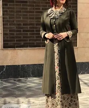 عکس مدل مانتو طرح سنتی دو تیکه