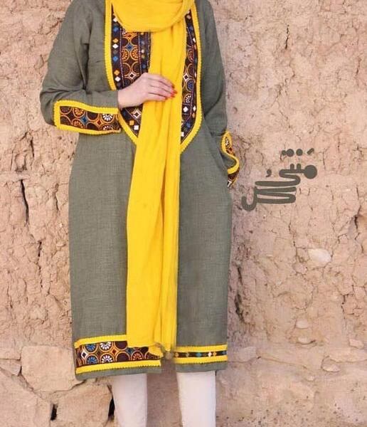 عکس مدل مانتو طرح سنتی دو تیکه