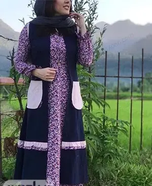 عکس مدل مانتو طرح سنتی دو تیکه