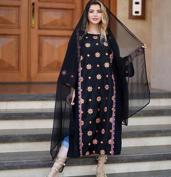 عکس مدل مانتو طرح سنتی بلوچی