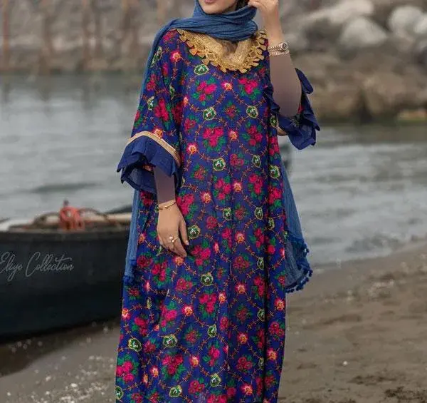 عکس مدل مانتو طرح سنتی دو تکه