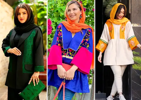 عکس مدل مانتو طرح سنتی دو تکه