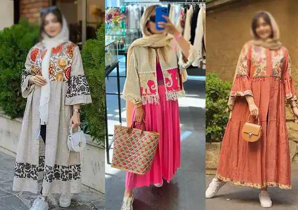 عکس مدل مانتو طرح سنتی دو تکه
