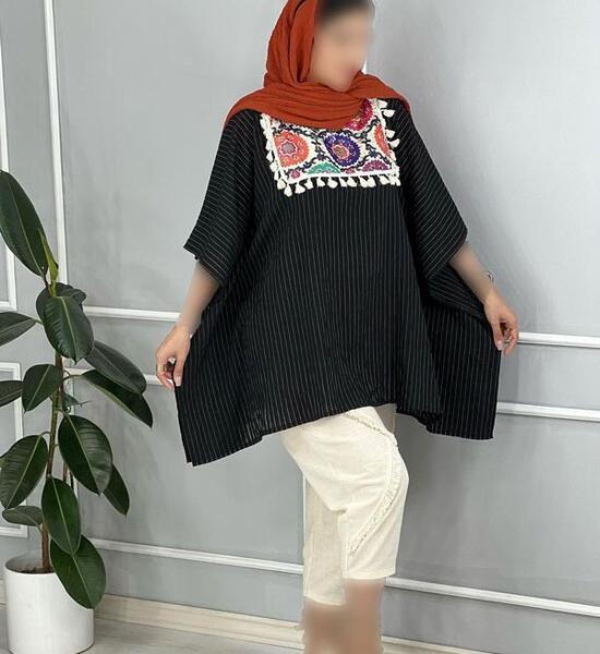 عکس مدل مانتو طرح سنتی مشکی