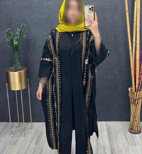 عکس مدل مانتو طرح سنتی مشکی