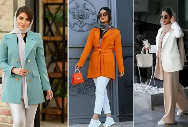 عکس مدل مانتو مشکی با شلوار طوسی