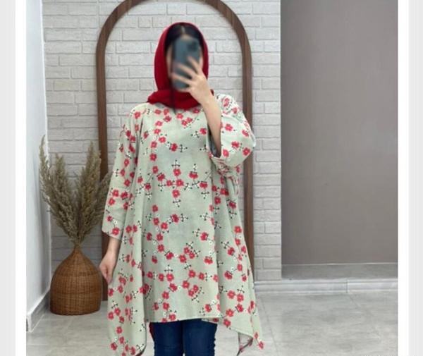 عکس مدل مانتو طرح دار جلو بسته