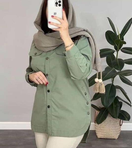 عکس مدل مانتو طرح دار جلو بسته