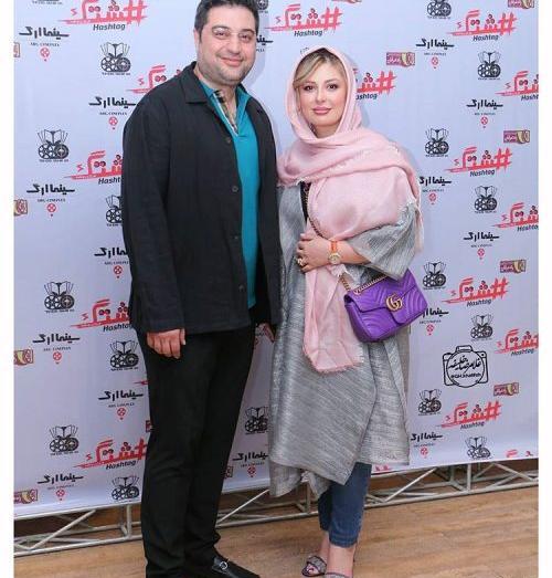 عکس مدل مانتو مخمل نیوشا ضیغمی در برنامه دورهمی