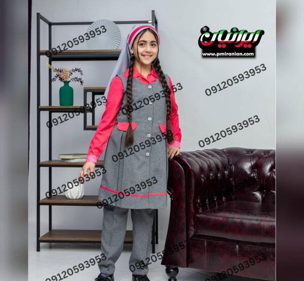 عکس مدل مانتو مدرسه طوسی صورتی