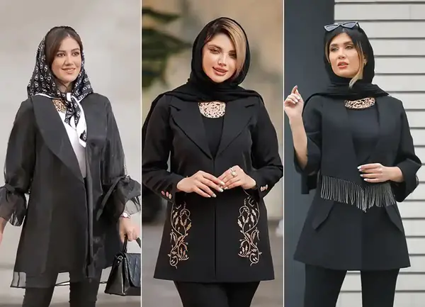 عکس مدل مانتو شیک دخترانه مشکی