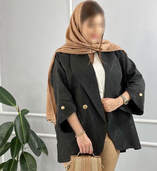 عکس مدل مانتو ژاکارد جدید کوتاه