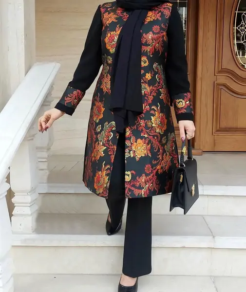 عکس مدل مانتو ژاکارد ترکیه