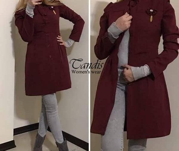 عکس مدل مانتو زرشکی بلند
