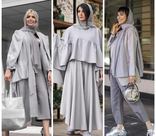 عکس مدل مانتو با رنگ طوسی