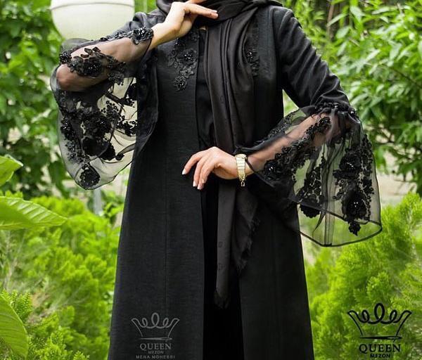 عکس مدل مانتو مجلسی با پارچه ریش بابا