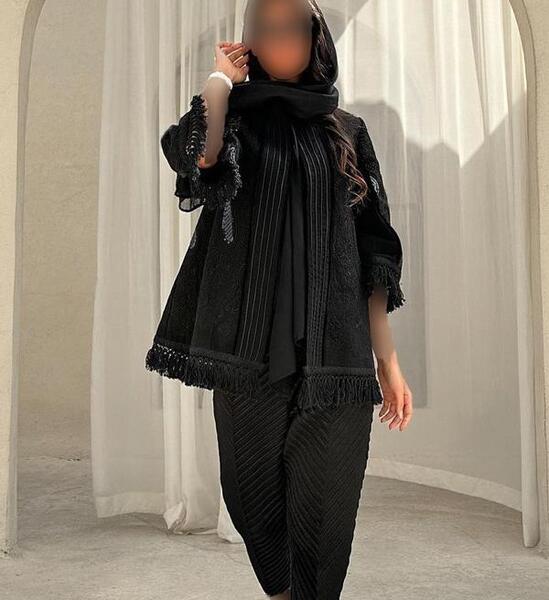 عکس مدل دوخت مانتو با پارچه ریش بابا