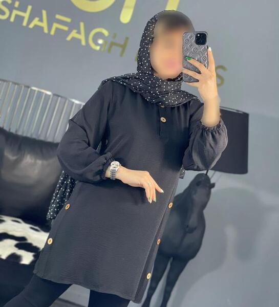 عکس ابروبادی مدل مانتو راحتی جلو بسته