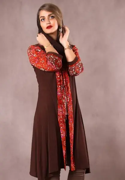 عکس مدل مانتو دو رنگ دخترانه