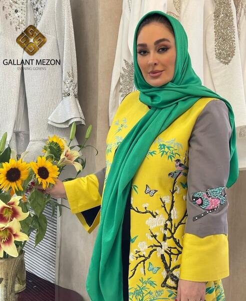 عکس مدل مانتو خردلی شیک و مجلسی