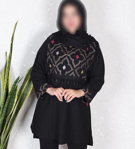 عکس مدل مانتو خامه دوزی جلو باز