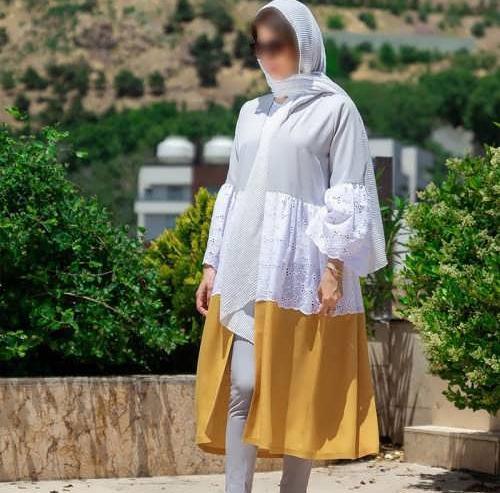 عکس مدل مانتو خردلی بلند