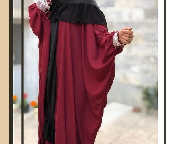 عکس مدل مانتو خفاشی بلند مشکی