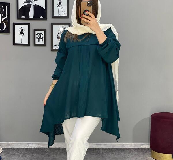 عکس مدل مانتو حریر جلو بسته