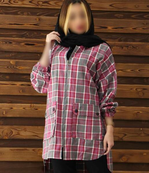 عکس مدل مانتو تابستانی جلو بسته چهارخونه