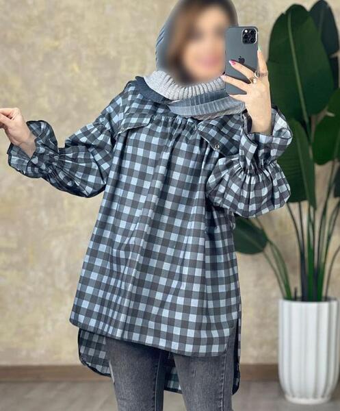 عکس مدل مانتو تابستانی جلو بسته چهارخونه