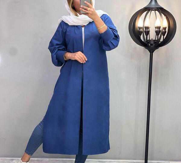 عکس مدل مانتو چاک دار دکمه ای