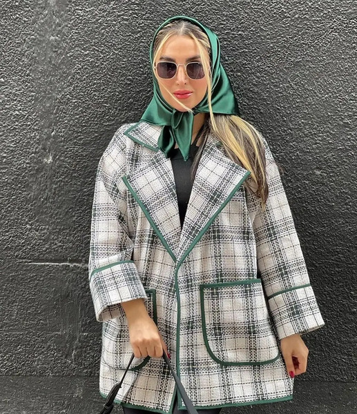 عکس مدل مانتو چهارخونه ایی