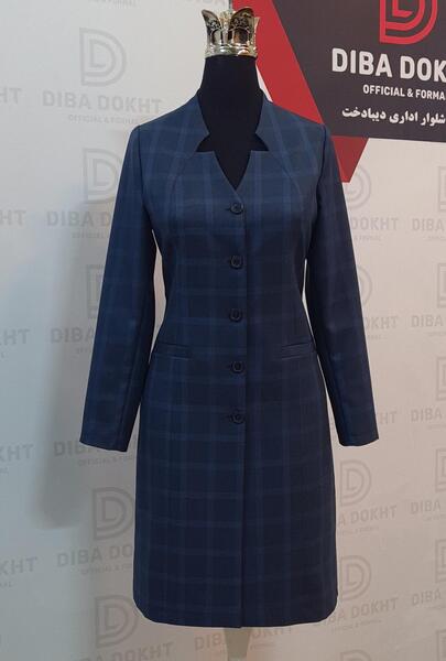 عکس مدل مانتو شلوار چهارخونه اداری
