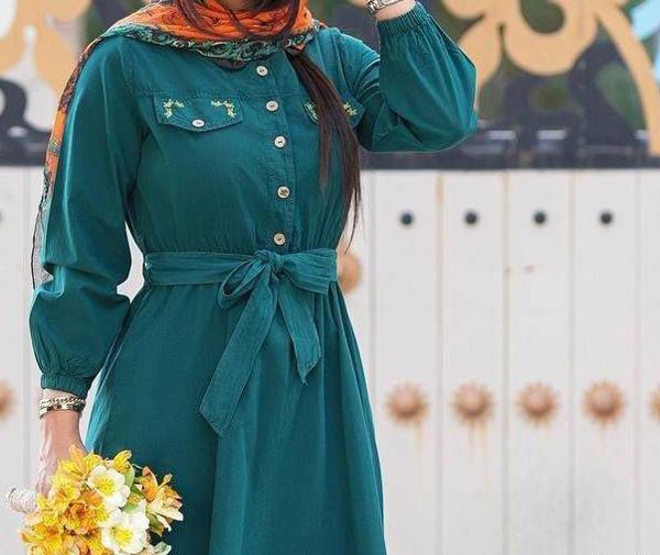 عکس مدل مانتو چین دار جلو بسته