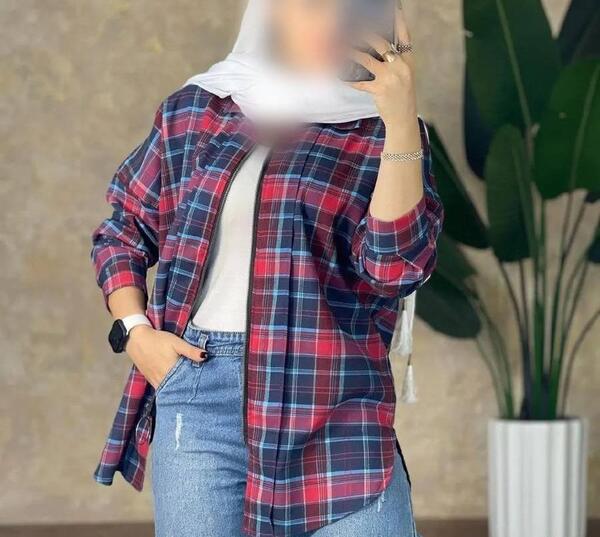 عکس مدل مانتو چهارخونه اسپرت کوتاه