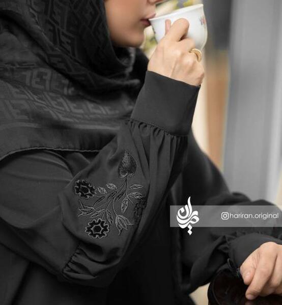 عکس مدل مانتو جلو بسته با پارچه نخی