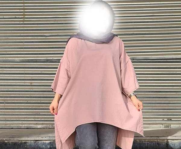 عکس مدل مانتو جلو بسته با پارچه نخی