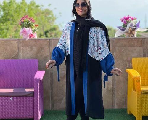 عکس مدل مانتو ترکیبی دو پارچه دخترانه