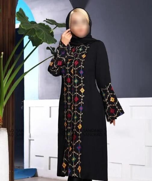 عکس مدل مانتو ترکیبی دو پارچه شانتون
