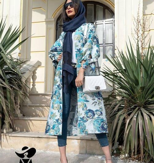 عکس مدل مانتو با پارچه ژاکارد ترک