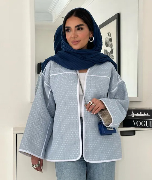 عکس مدل مانتو با پارچه ژاکارد ترک