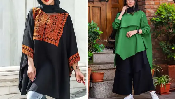 عکس مدل مانتو پانچ بلند