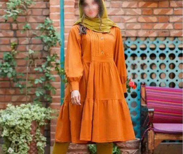 عکس مدل مانتو پارچه ابروبادی جلو بسته