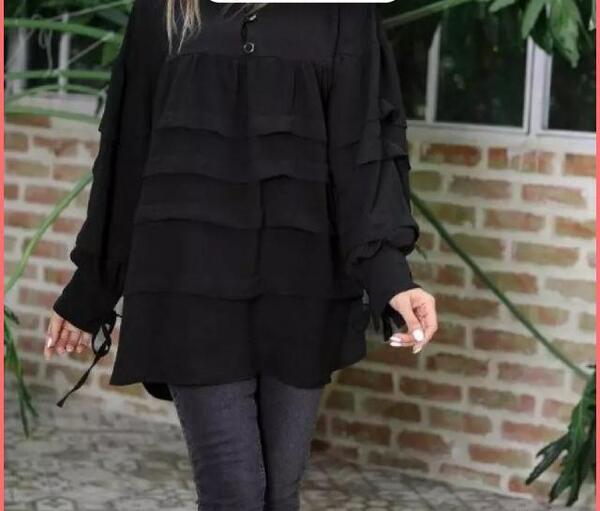 عکس مدل مانتو پارچه ابروبادی مشکی