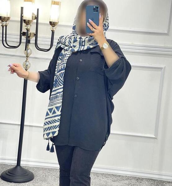 عکس مدل مانتو پارچه ابروبادی مشکی