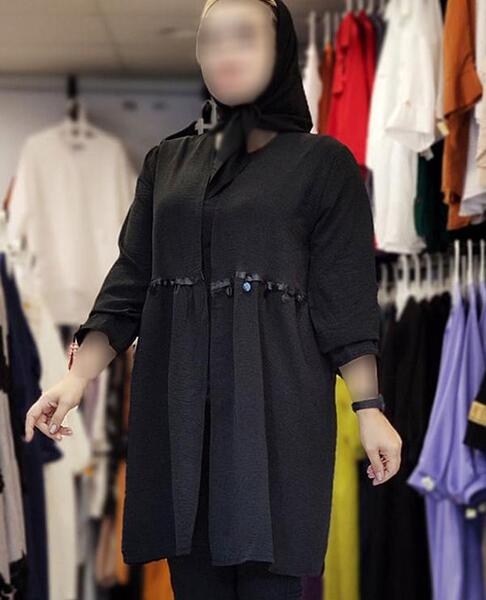 عکس مدل مانتو پارچه ابروبادی مشکی