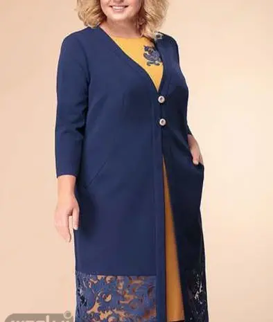 عکس مدل مانتو ابی کاربنی برای افراد چاق