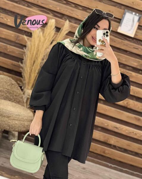 عکس مدل مانتو با آستین چین دار مچی