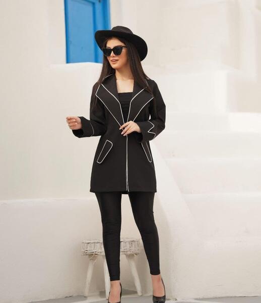 عکس مانتو کتی سفید مشکی